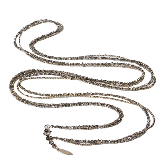 Wrap bracelet in sterling silver and hematite BRUNELLO CUCINELLI