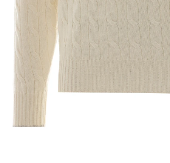 White cashmere crew neck sweater BRUNELLO CUCINELLI
