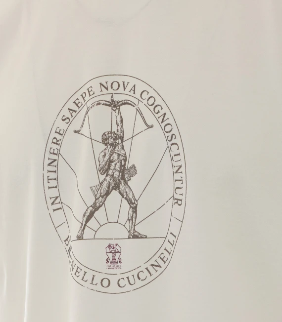 White T-shirt with circular print BRUNELLO CUCINELLI
