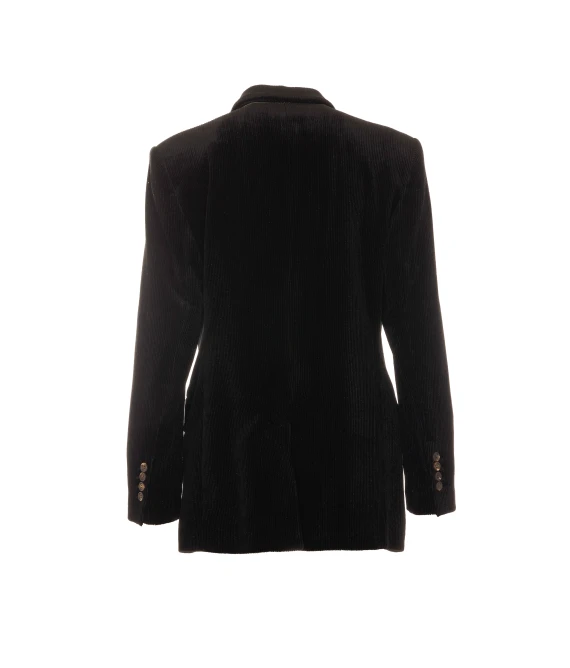 Black Velvet Double Breasted Buttons Closure BRUNELLO CUCINELLI