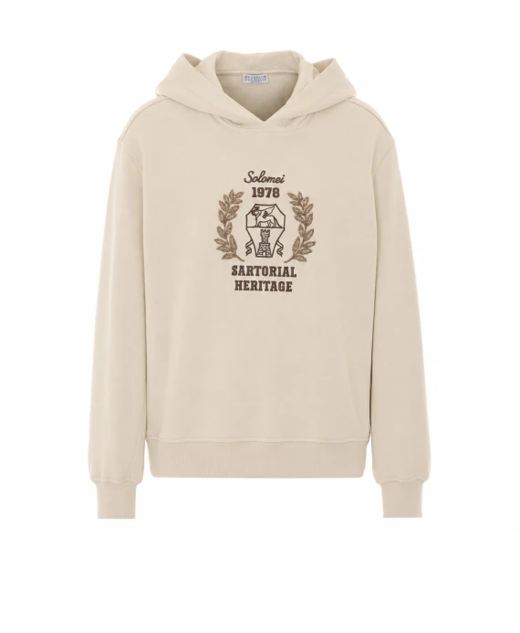 Warm white cotton hoodie BRUNELLO CUCINELLI