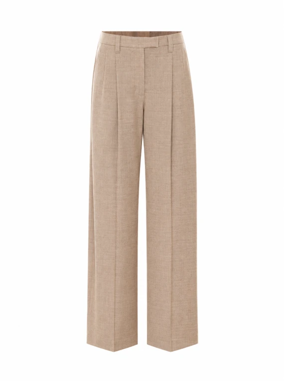 Pantaloni beige in lana vergine BRUNELLO CUCINELLI
