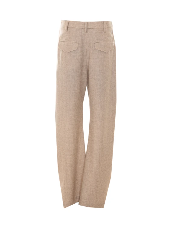 Pantaloni beige in lana vergine BRUNELLO CUCINELLI