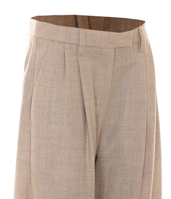 Pantaloni beige in lana vergine BRUNELLO CUCINELLI