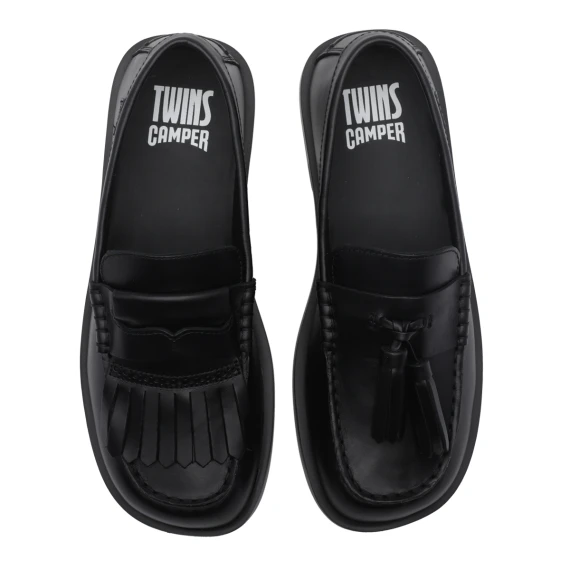 Black Twins Loafers Flat Shoes