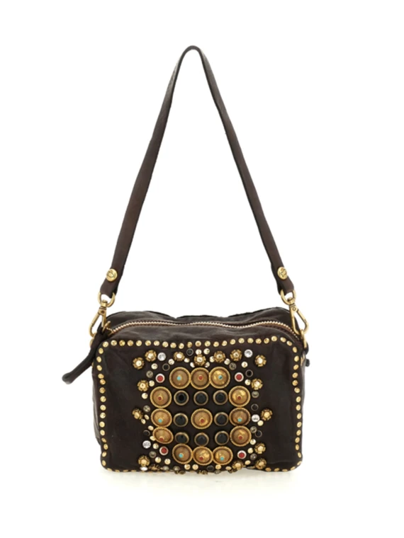 Borsa a tracolla Kate in pelle di vitello marrone campomaggi
