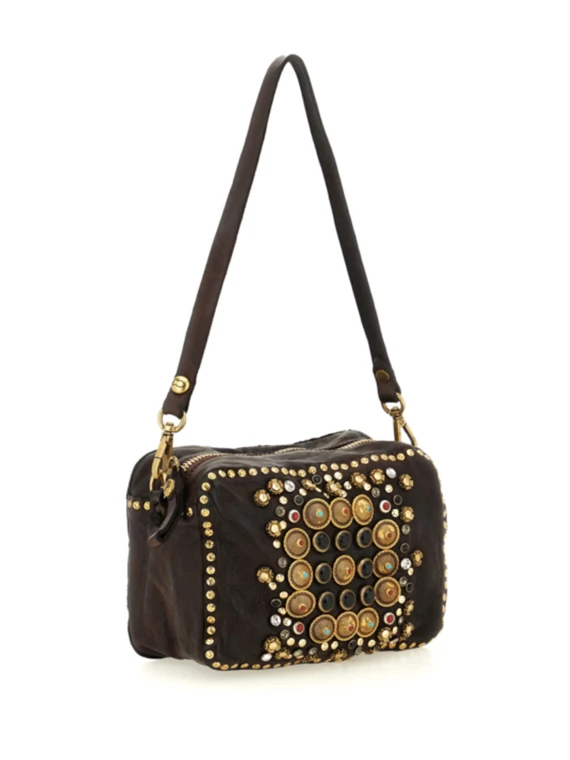 Borsa a tracolla Kate in pelle di vitello marrone campomaggi