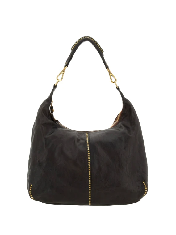 Borsa hobo a spalla marrone scuro