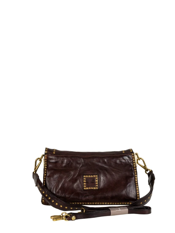 Anese dark brown calfskin crossbody bag campomaggi