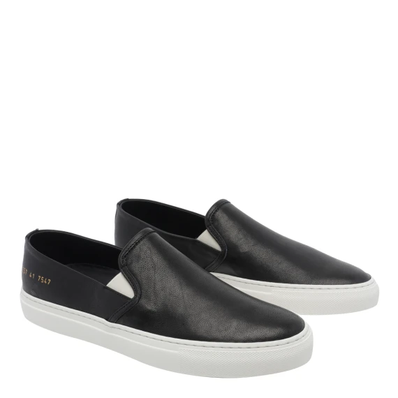 Black Minimal Slip On Sneakers