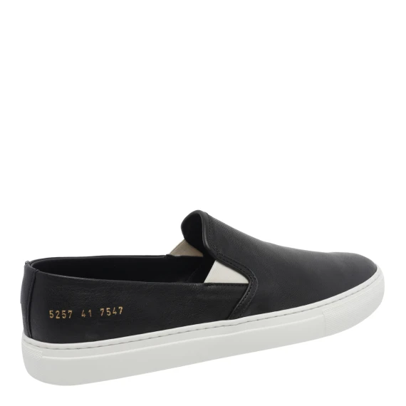 Black Minimal Slip On Sneakers