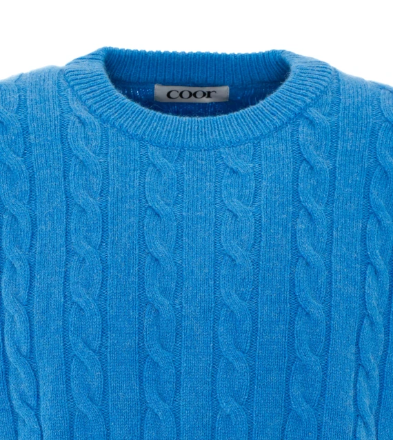 Blue cable-knit sweater COOR