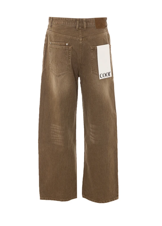 Beige brushed wide-leg jeans COOR