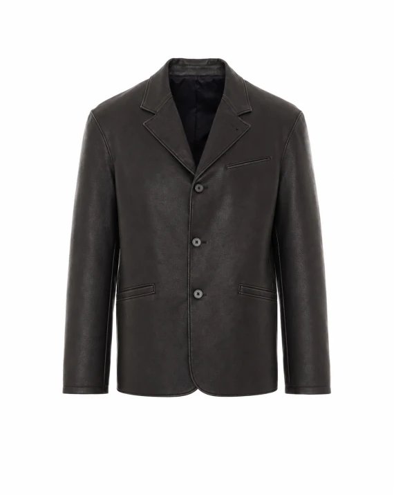 Giacca blazer in ecopelle nera