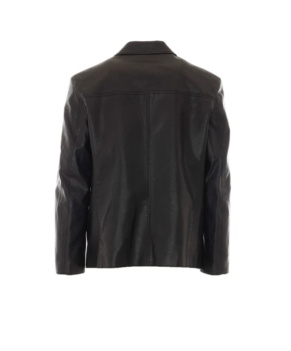 Black faux leather blazer jacket COOR