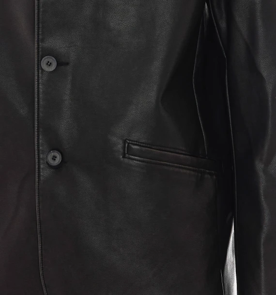 Black faux leather blazer jacket COOR