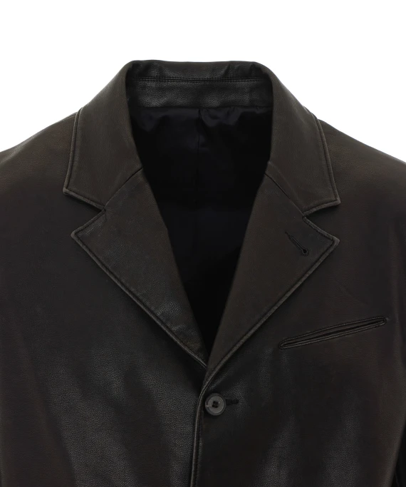 Black faux leather blazer jacket COOR