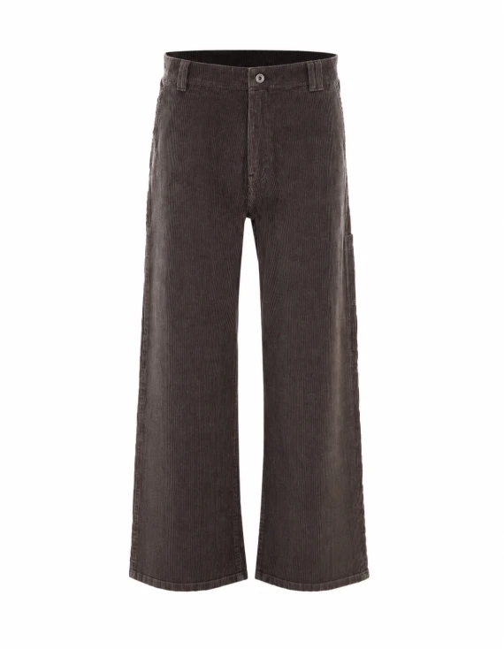 Pantaloni grigi in cotone a coste