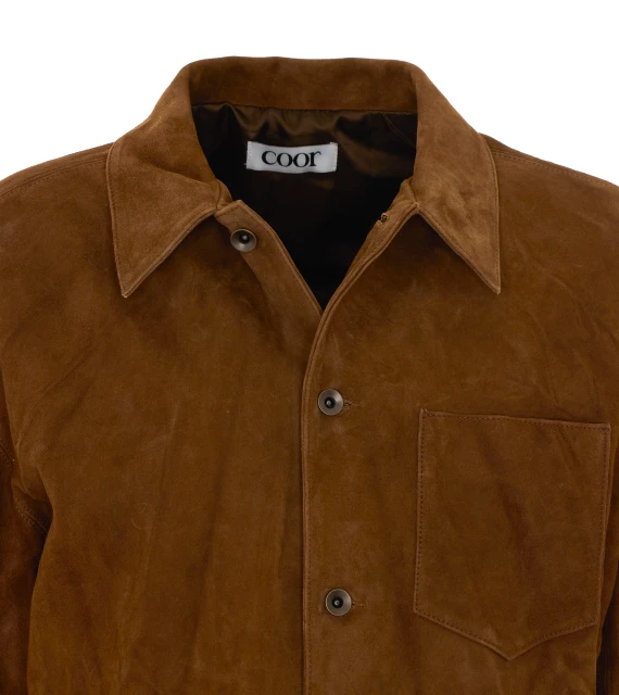 Dark brown suede jacket COOR