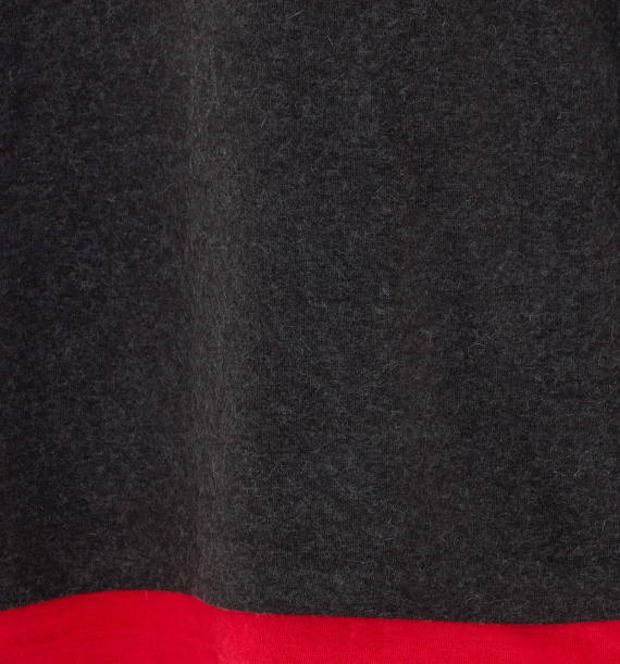 Dark grey Henley sweater with red trims COOR
