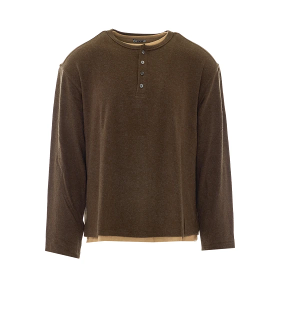 Green Hairy Henley Sweater COOR