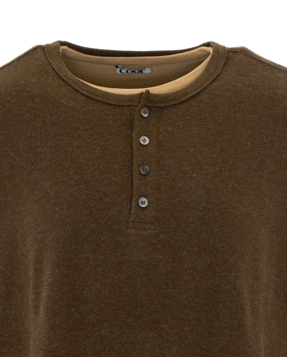 Dark brown Henley sweater COOR
