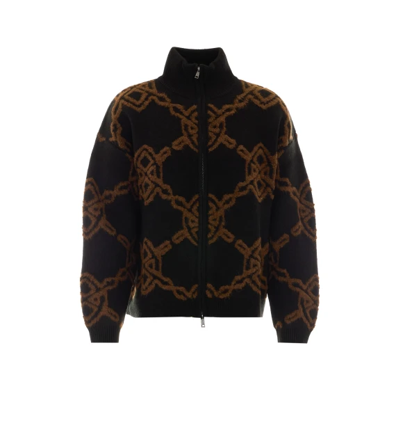 Maglione nero con zip