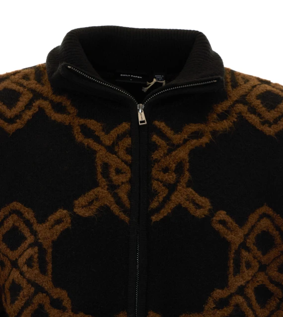Maglione nero con zip Daily Paper Uomo