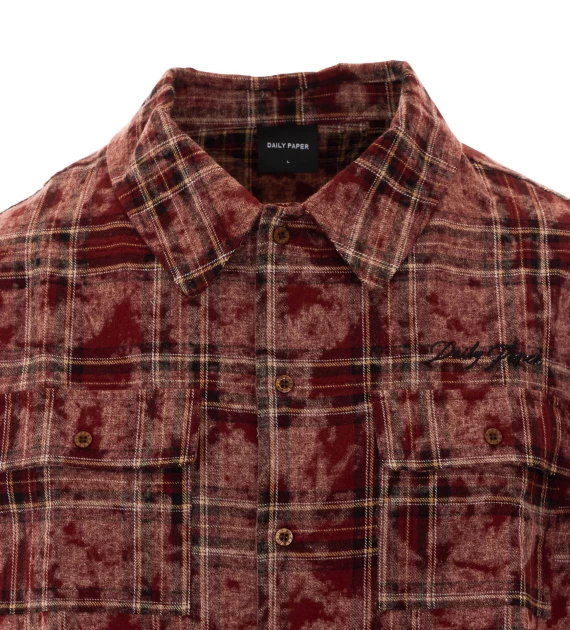 Camicia rossa a quadri Daily Paper Uomo