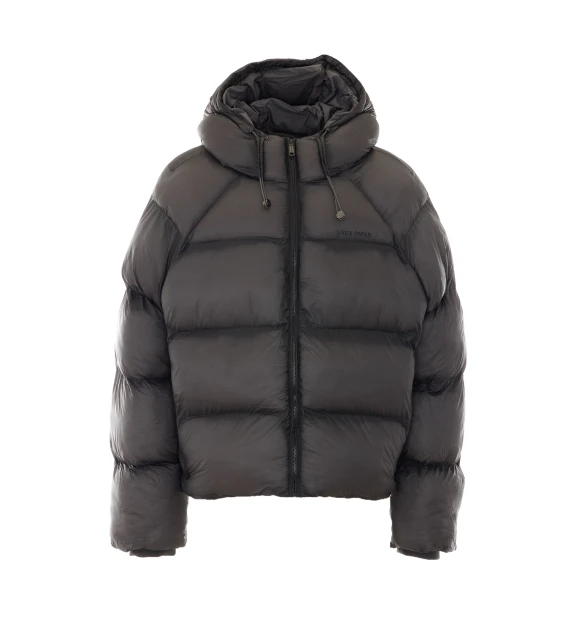 Black Hooded Puffer Jacket Daily Paper Uomo