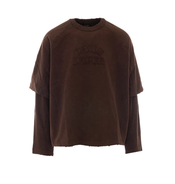 Maglia marrone a maniche raglan