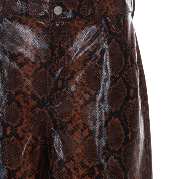 Brown Python Print Pants DES PHEMMES