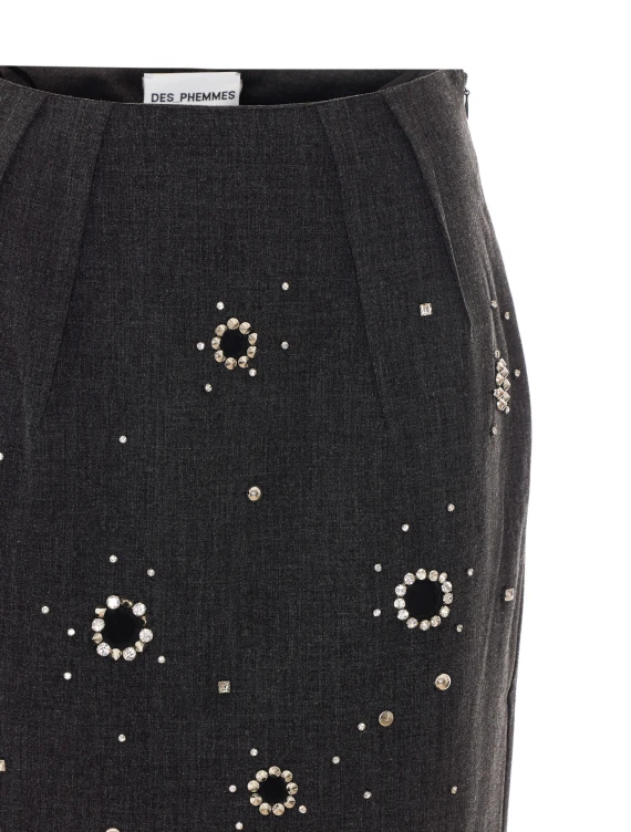 Grey Layered Pencil Skirt DES PHEMMES