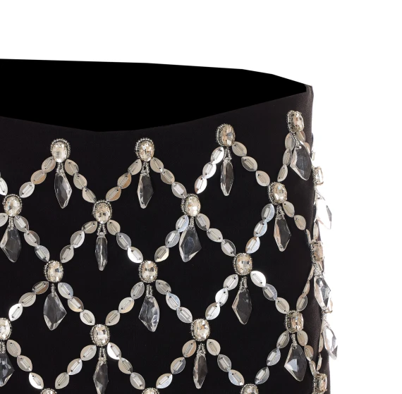 Black micro skirt with crystals DES PHEMMES