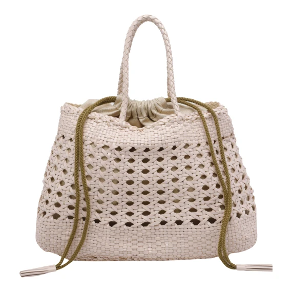 santa cano 3.5mm cannage weave with coton draw string dragon ss26 30x23x11 cm