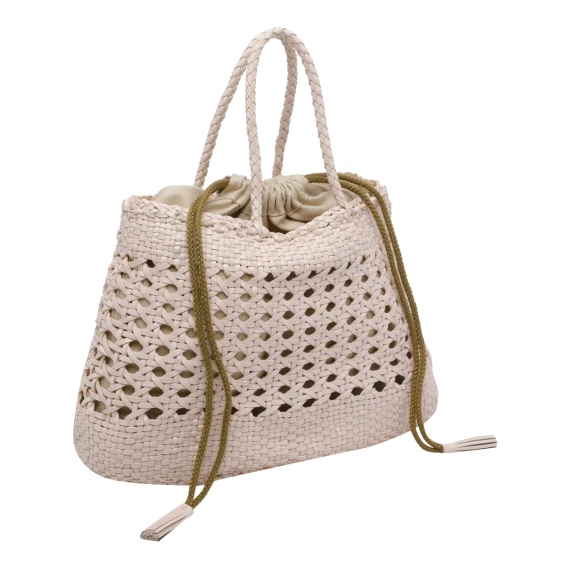 santa cano 3.5mm cannage weave with coton draw string dragon ss26 30x23x11 cm