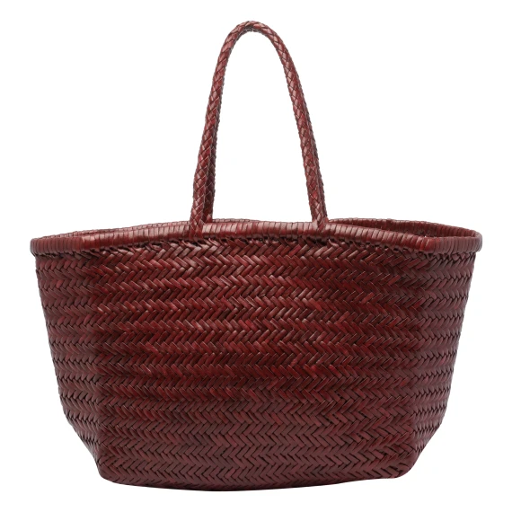 Borsa a cestino bordeaux intrecciata