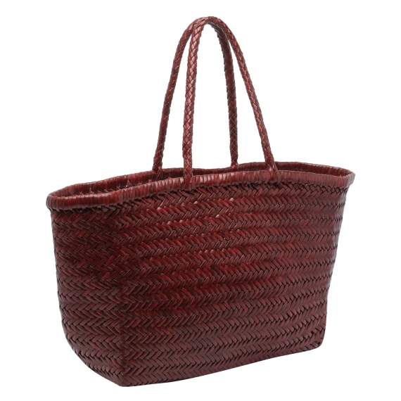 Burgundy woven basket bag DRAGON DIFFUSION