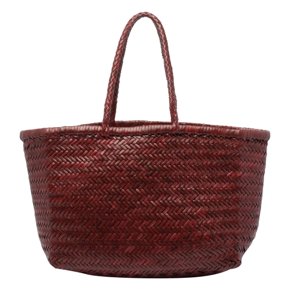 Burgundy woven basket bag DRAGON DIFFUSION