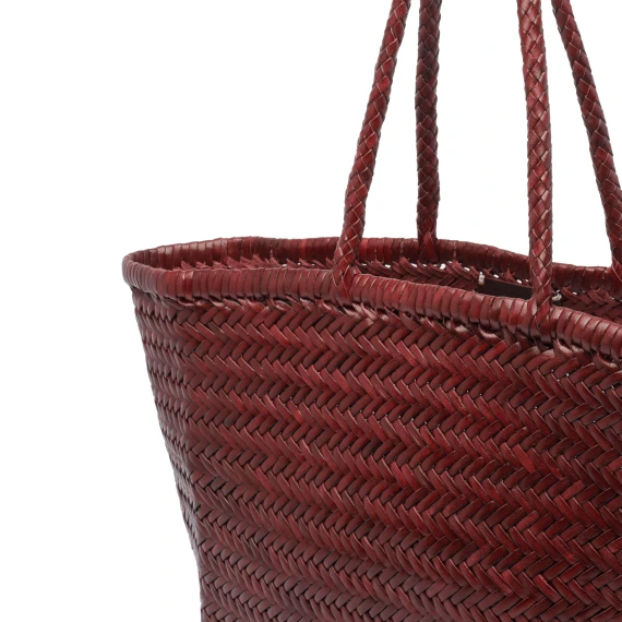 Burgundy woven basket bag DRAGON DIFFUSION