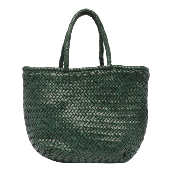 Borsa a secchiello in pelle di vitello verde scuro DRAGON DIFFUSION
