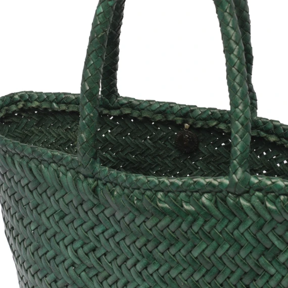 Borsa a secchiello in pelle di vitello verde scuro DRAGON DIFFUSION
