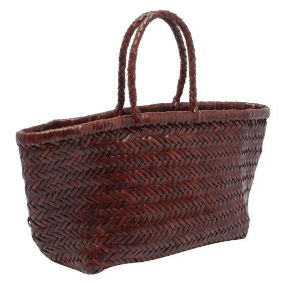 Dark brown woven tote bag DRAGON DIFFUSION