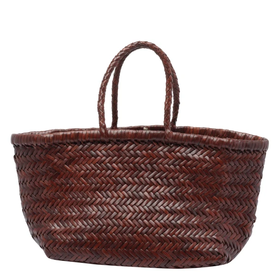 Dark brown woven tote bag DRAGON DIFFUSION