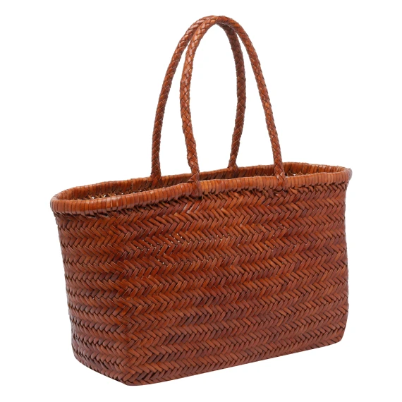 Triple Jump brown calf leather shoulder bag DRAGON DIFFUSION