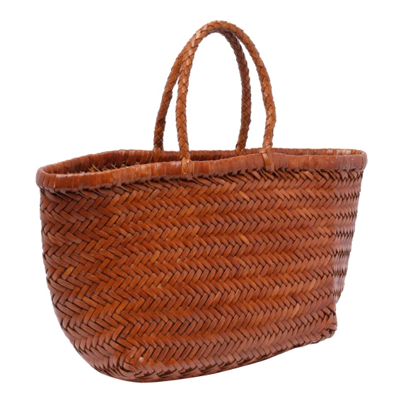 Brown calf leather Triple Jump tote bag DRAGON DIFFUSION