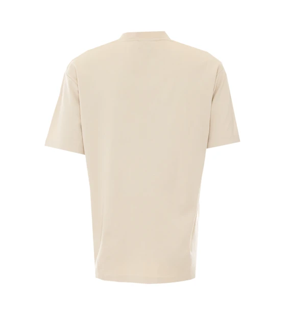 T-shirt beige chiaro in cotone con logo DROLE DE MONSIEUR
