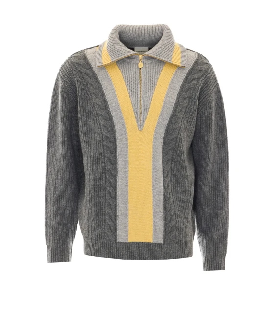 Maglione grigio a collo alto