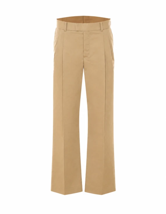 Pantaloni beige chiaro con pieghe