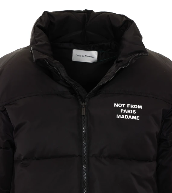 Giacca imbottita nera Slogan DROLE DE MONSIEUR